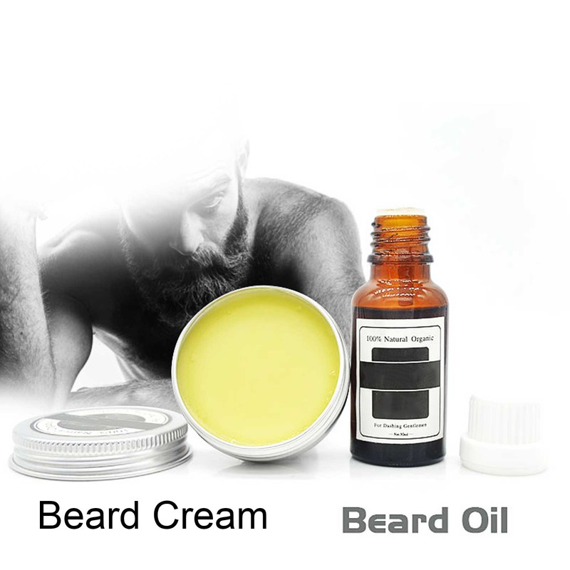 LANTHOME Men Beard Grooming Kit Mustache Beard Nourishing Styling Oil