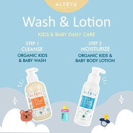 Alteya Organic Kids and Baby Wash 400ml - USDA Certified Organic Biodegradable Natural Vegan Cleanser & Shampoo for Body and Hair, Mild and Gentle for Extra Sensitive Skin (Babies, Toddlers, Children)