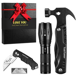 Gifts for Husband Him, Multitools Gift Set "LOVE YOU" Includes Multi-tool Hammer, Utility Knife, LED Flashlight, EDC Toolbox for Car, Super Gifts Set for Valentines's Day, Anniversary Day, Birthday