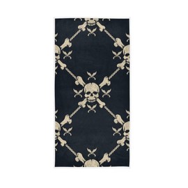 Black Pirate Skulls Hand Towel Soft Towels for Bathroom, Hotel, Gym, Spa 30"x15"
