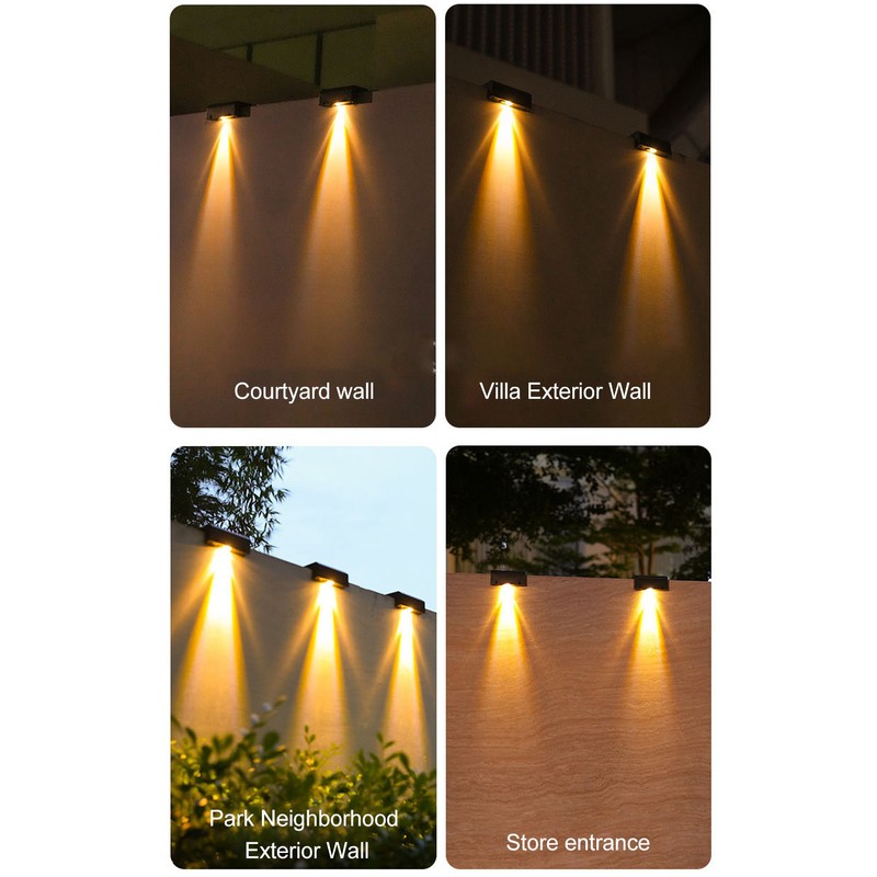 Solar Wall Light Warm Light IP67 Waterproof Multifunctional Eco Friendly