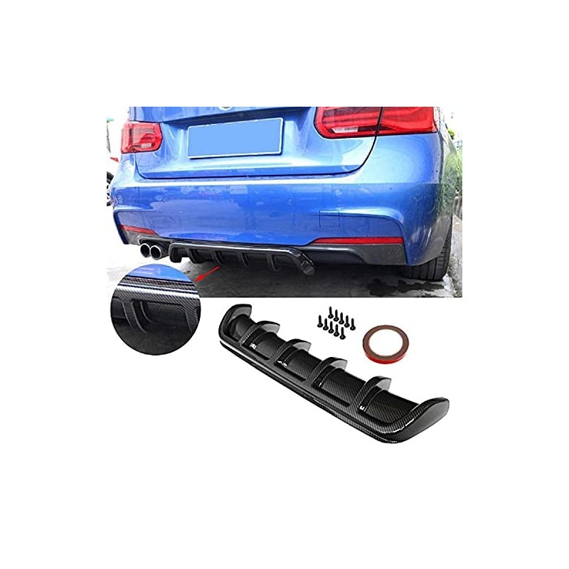 26"x5" ABS Carbon Fiber Shark Fin 6 Wing Diffuser Rear