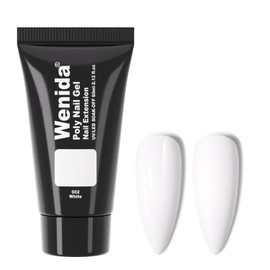 Wenida Poly Nail Gel 60m White, Nail Extension Gel, Nail Builder Gel, Nail Enhancement Gel Set for Home DIY Nail Manicure Art