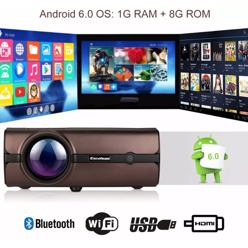 Excelvan BL46 1080P Projector Wifi 2000 lumen Wireless Home Theater