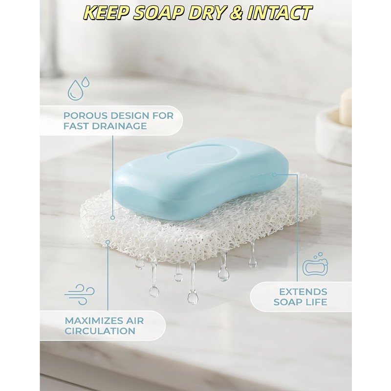 8 Pack Soap Saver Pads,Self Draining Soap Holder Pad for