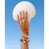 FAUTHENTICUTE Chunky Colorful Beaded Bracelet Gold Heart