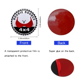 2 emblemas clasificados para auto de Booble Bounce, 4 x 4 insignias de metal para automóvil, emblemas redondos 3D de metal para coche, calcomanías de insignia de coche, compatibles con Jeep Wrangler vehículos, camiones, SUV, RV