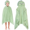 saerryor Green Dino Hooded Towel for Kids 0-4 Y, 55