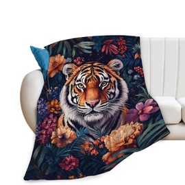 Tiger Blanket Tropic Tiger Fleece Throw Blanket Fuzzy Plush Super Soft Cozy Warm Tiger Decor Stuffed Animal Bedding Blanket Gifts for Boys Girls Kids Adult Men Women 40"x50"