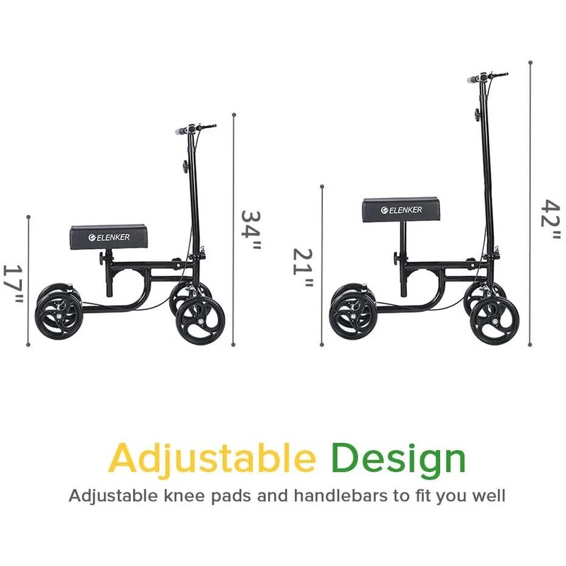 ELENKER Steerable Knee Walker Deluxe Portable Medical Scooter Foot Injury