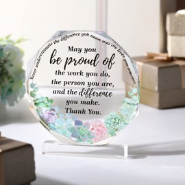 Yinder Thank You Gift for Women Appreciation Teacher Coworker Office Leaving Job Farewell Gift Graduation Appreciation for Boss Nurse Day School Assistant Staff Friends Decor(Classic Nonagon)