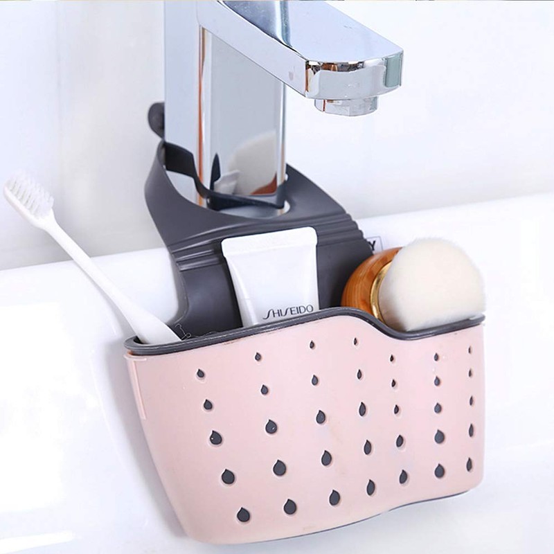 Kitchen Sink Caddy Sponge Holder Silicone Plastic Soap Holder Hanging