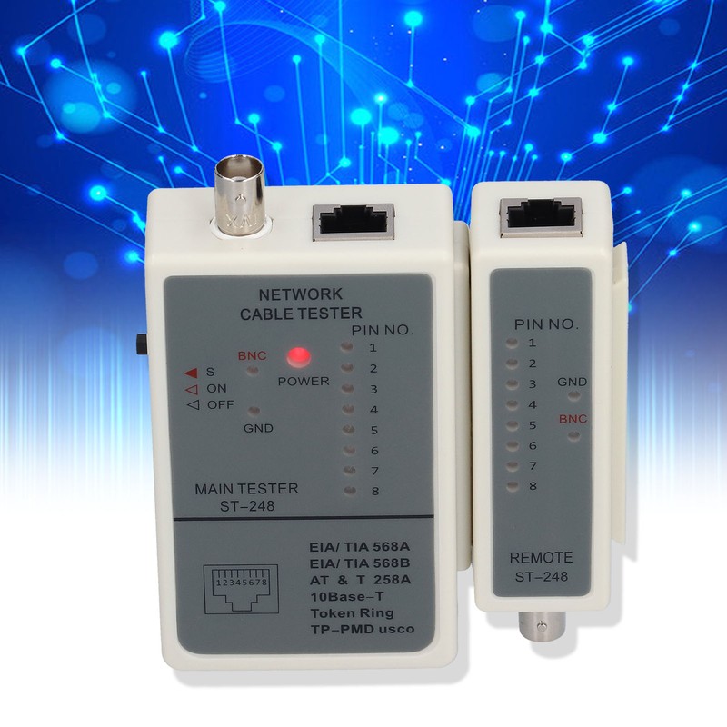 248 Cable Tester Automatic Scanning RJ45 RJ12 RJ11 Network Wires