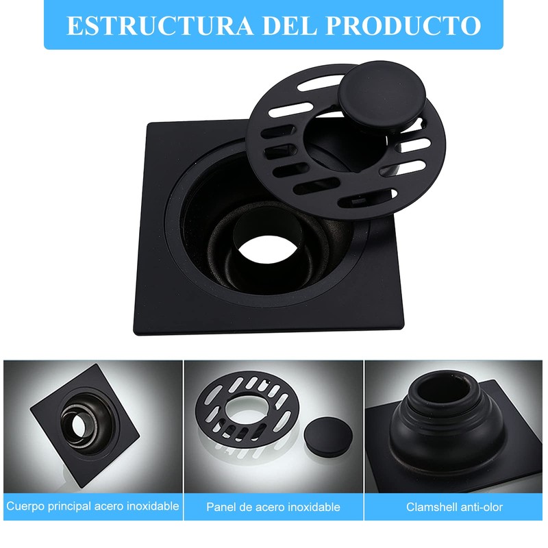 ALIMOTA Drenaje de Suelo de Acero Inoxidable de Moda para