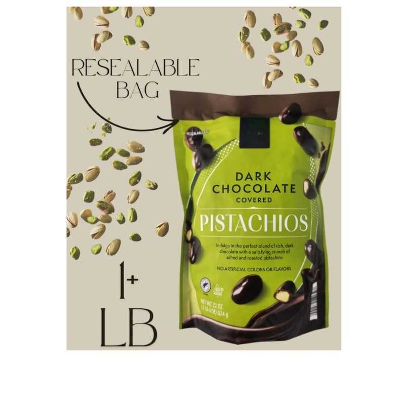 Dark Chocolate Covered Pistachio, Chocolate Treat Snack 22 oz