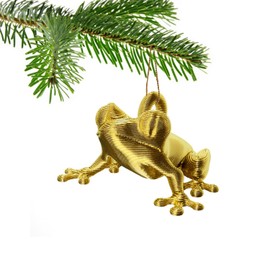 Tree Frog Christmas Tree Bauble Decoration Ornament For Christmas Xmas Noel (Gold)