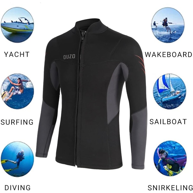 BS3005M-M Wetsuit Tapper Wetsuit Jacket 0.1 inch (3 mm) Neoprene