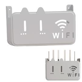 PUIOTEAI Router Shelf, Wifi Router Storage Box, Box Shelves for Wall, Wall-Mounted Wifi Storage Box for Storage of Wires, Routers, TV Set-Top Boxes, Remote Control, etc.(Color:Grau)
