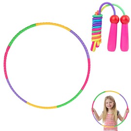 Uoimky Children's Hula Hoop with Skipping Rope, Children's Hoola Hoop, 8 Piece Sections, Removable and Adjustable Hula Hoop for Boys and Girls, Fitness for Children from 4 Years