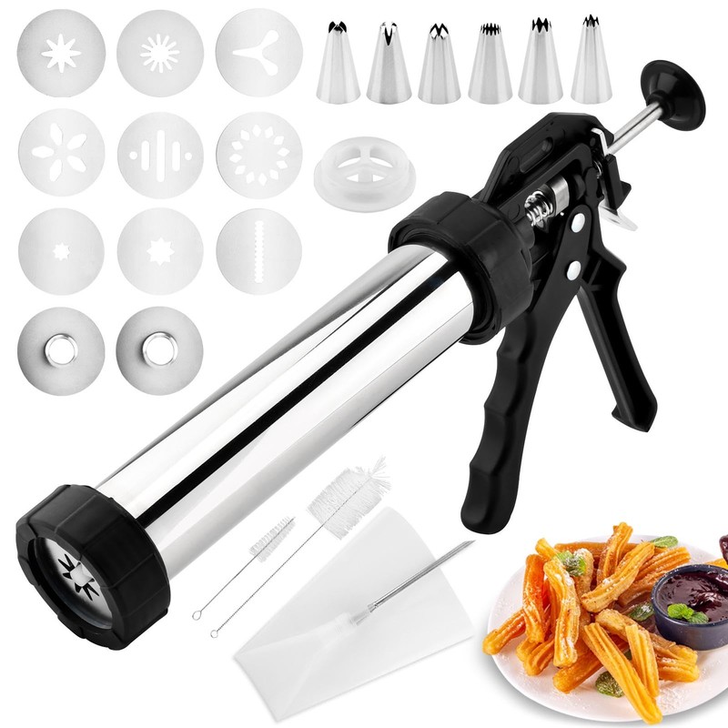 3-in-1 Stainless Steel Churros Maker Machine – Multifunctional Cookie Press