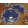 GRANDDECO Holiday Christmas Placemat 14" Set of 4, Cutwork Embroidered