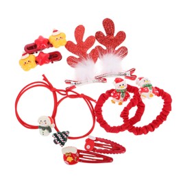 VICASKY 10Pcs Christmas Hair Accessories Set Reindeer Hair Clips and with Charming Snowman and Elk Charms for Festive Parties and Photoshoots