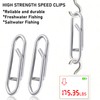 Alwonder 50PCS Fishing Power Speed Clips, High Strength Stainless Steel