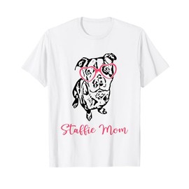 Staffordshire Bull Terrier Stafford Heart Staffy Mom T-Shirt