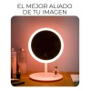 EGTMA Espejo Maquillaje Aro Luz Led 17.5cm Portátil