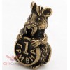 Bronze Mouse Ukrainian hryvnia coin purse wallet talisman & Symbol