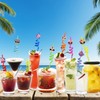 Ynaice 8 Pieces Reusable Drinking Straws Plastic Novelty Straws Safari