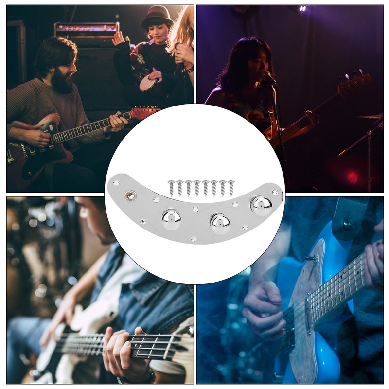 Electric Bass Control Plate Assembly Silver Guitar Musical Instrument Accessories