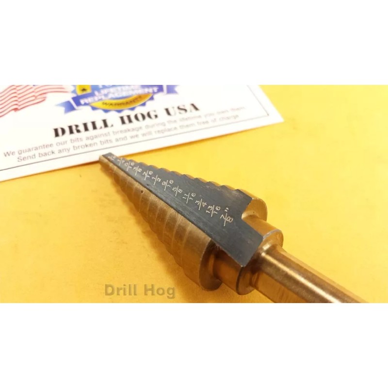 Drill Hog 3/16"-7/8" Step Drill Bit Reamer UNIBIT Step Bit