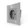 JIMEIDA Single Socket in Grey, 16 Amp Glass Schuko Sockets