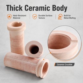 Ceramic Crucible for Melting Furnace Casting Machine, High Temperature Resistant Gold Silver Smelting Pot for Jewelry Making Metal Refining