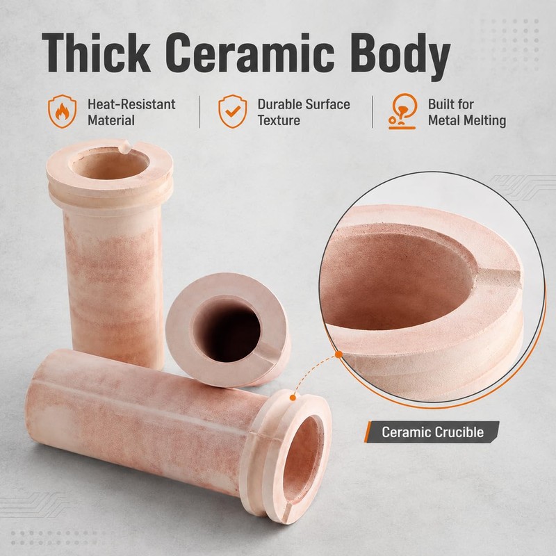 Ceramic Crucible for Melting Furnace Casting Machine, High Temperature Resistant