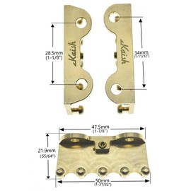 KAISH Solderless Solid Brass Tremolo Trem Spring Claw with Stainless Steel Screws for most Tremolo Bridges Screws Distance 34mm