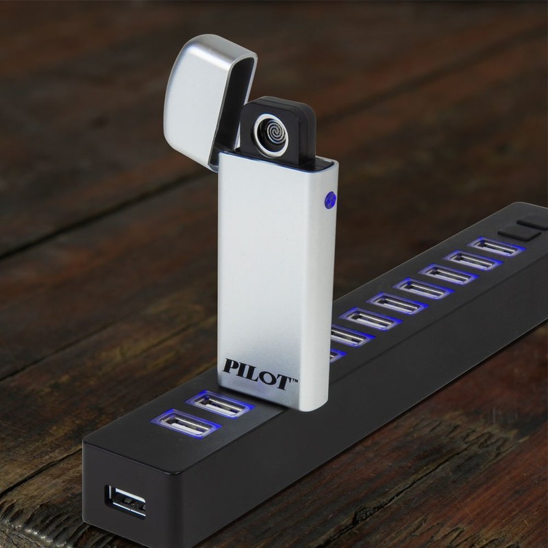 Pilot Electronics CA-8801SZ Flameless Rechargeable Elighter, Silver