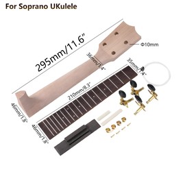 RuiJOTWAT 21-Inch Diy Ukulele Neck Kit, Cigar Box Handle + Strings + Tuning Pegs + Bridge