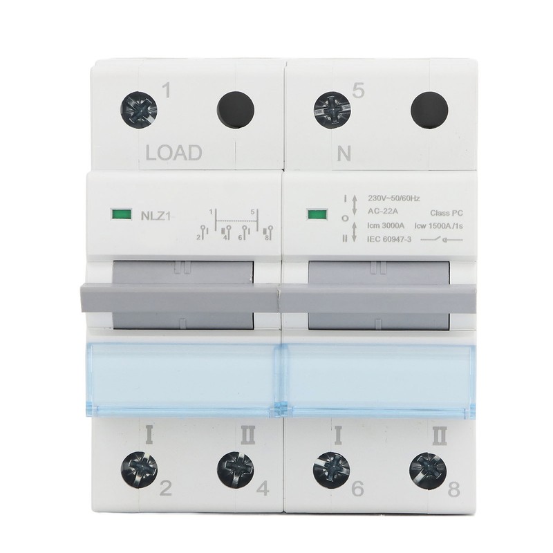 Dual Power Manual Transfer Switch 230VAC 2 Poles DIN Rail