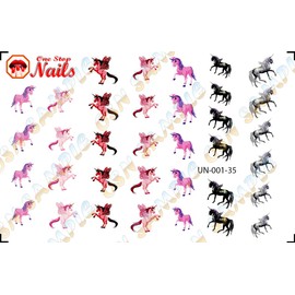 Unicorn Nail Art Decals. Clear waterslide nail art decals by One Stop Nails