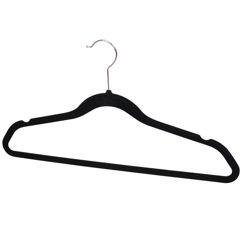 10 PACK VELVET HANGER BLACK