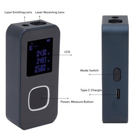Handheld Laser Measure Tool Mini Infrared Measuring Instrument for Area Window Height Sofa Size SW26A 0.05-60m