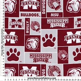 Mississippi State University Fleece Fabric - Sold By the Yard