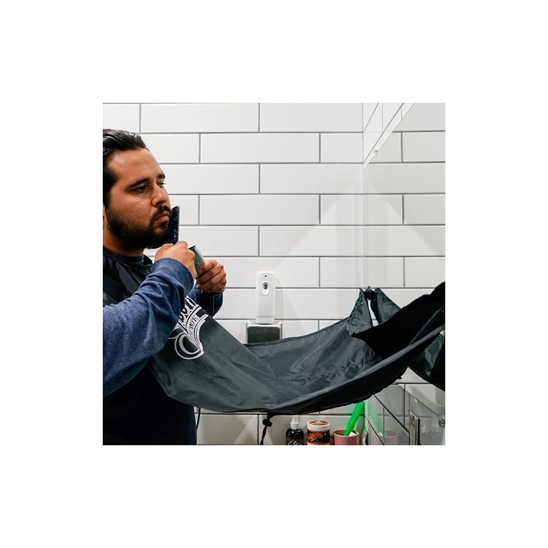 Suavecito Capa de aseo para barba, color negro, reutilizable, fácil
