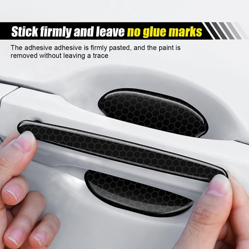 LHDOS 8PCS Car Door Handle Cup Scratch Protector - Reflective