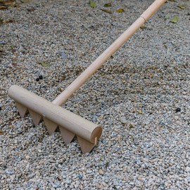 Outdoor Zen Garden Rake Large - Japanese Rock Sand Garden Rake Tool - 48" Long 5 Tine Solid Oak - DIY Stress Relief Gifts for Adult