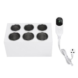 Essential Oil Heater Constant Temperature 6 Compartment Massage Oil Warmer for 30‑50ml Glass Bottle 110‑240V UK Plug