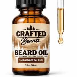 Crafted Beards Aceite Para Barba Acondicionador De Aceite Para Barba - Deja Tu Barba Sintiéndose Increíble - Todos Los Ingredientes Naturales - Sin Residuos - Aceite Para Bigote - 1Oz - Hecho En Los E