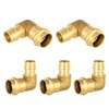 (5 Pack) FOSKAN 3/4"Press x 3/4"PEX Expansion Elbow, Brass Press